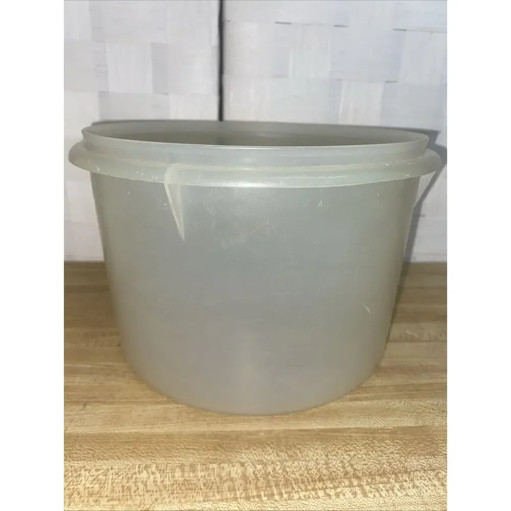 Set (3) Vintage Tupperware Clear Canisters Storage Container No lids Clear